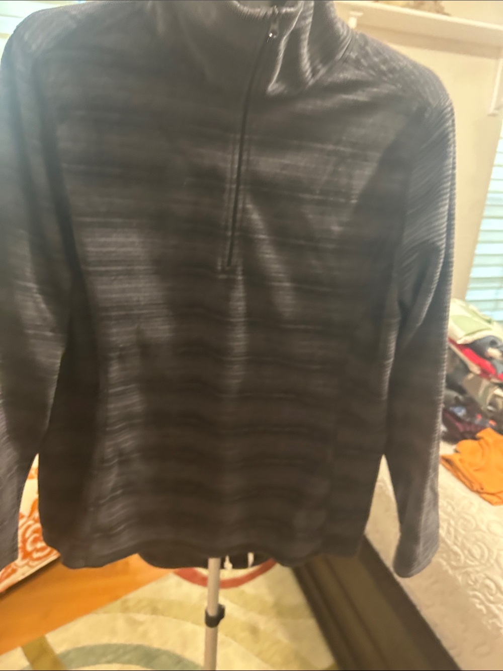 Old Navy Women's Heathered Quarter-Zip Pullover - Charcoal
